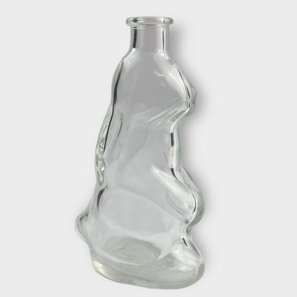 VTG Depose Kefla Art Glass Bottle Bunny Rabbit Shape Clear Glass 6" Propagation - Picture 1 of 9